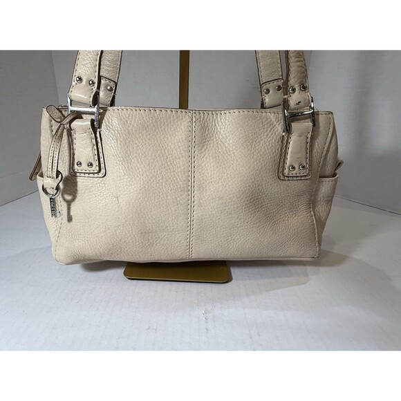Fossil Cream or Ivory Pebbled Leather Satchel Shoulder Bag Blackburn Collection - Picture 12 of 16